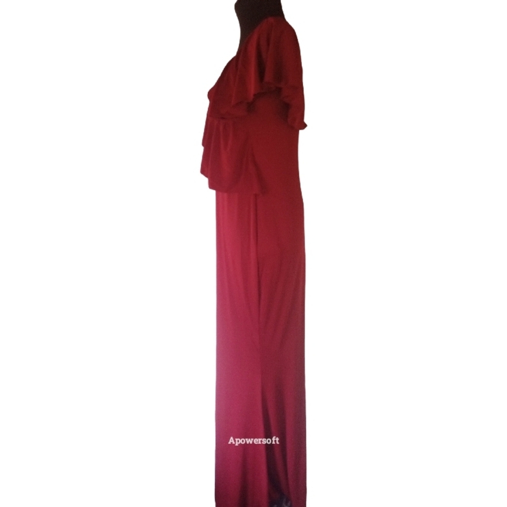 Burgundy Maternity Maxi - Picture 4 of 6